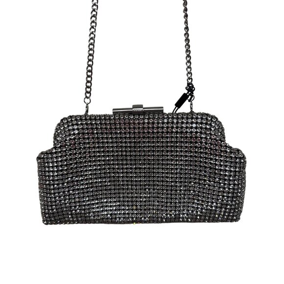 Reiss Adaline Crystal Bead Clutch Handbag Cross Body Purse Lined Vintage Style - Picture 3 of 13